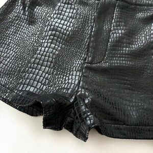 High Waist Black Faux Leather Shorts